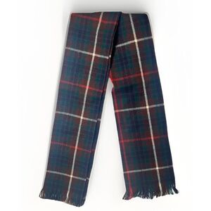 Vintage Scottish Wool Plaid Tartan Scarf Quiet Luxury Academia Green Old Money‎